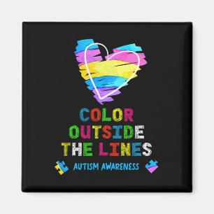 Colour Outside The Lines Autism Awareness  Magnet