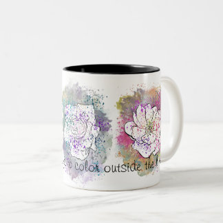 Colour Outside the Lines Flower Watercolor Mug