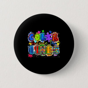 Colour Outside The Lines World Autism Awareness Da 6 Cm Round Badge