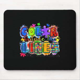 Colour Outside The Lines World Autism Awareness Da Mouse Pad