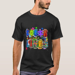 Colour Outside The Lines World Autism Awareness Da T-Shirt