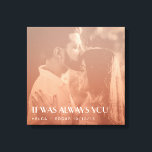 Colour Overlay Custom Photo Newly Weds Gift Canvas Print<br><div class="desc">This stylish personalised wall decor comes in blush colour overlay of the couple's photograph (better to use a black and white photo) and a modern typography. You can edit this canvas print with your photo,  names,  number of years or any custom message.</div>