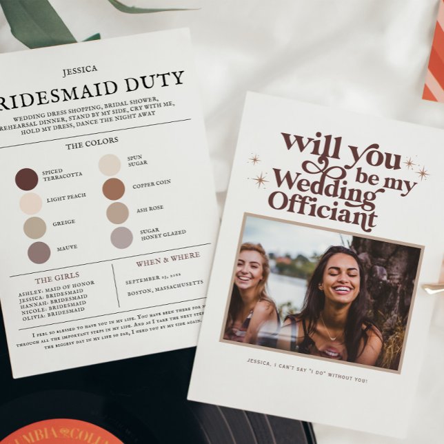 Colour Palette Be my Wedding Officiant Proposal Announcement (Creator Uploaded)