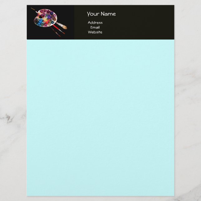 COLOUR PALETTE , black and blue Customized Letterhead (Front)