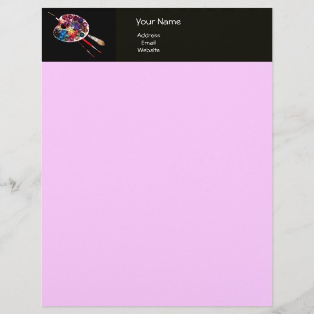 COLOUR PALETTE , black and pink Letterhead Design (Front)
