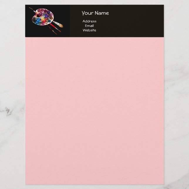 COLOUR PALETTE , black and pink Personalized Letterhead (Front)