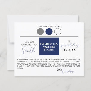 Colour Palette Bridesmaid Proposal Card