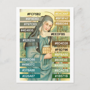 Colour Palette for St. Brigid of Ireland (M 014) P Postcard