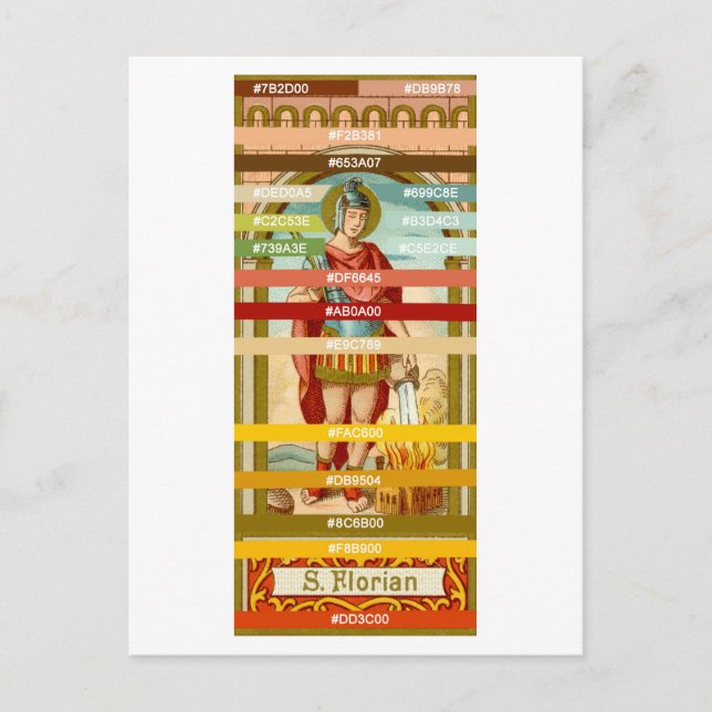 Colour Palette for St. Florian of Lorch (BK 32) Postcard (Front)