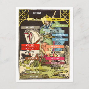 Colour Palette for St. George on Horseback (BS 01) Postcard