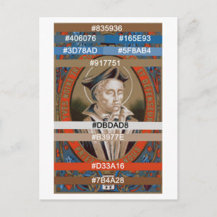 Colour Palette for St. Ivo of Kermartin (M 005) Postcard