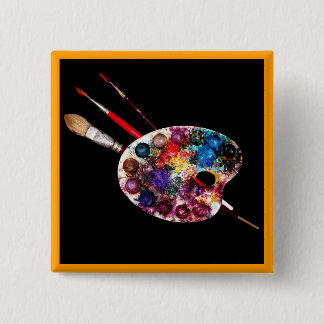 COLOUR PALETTE,Painter,Artist 15 Cm Square Badge