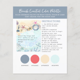 Colour Palette Template for Beach Coastal by LeahG Flyer