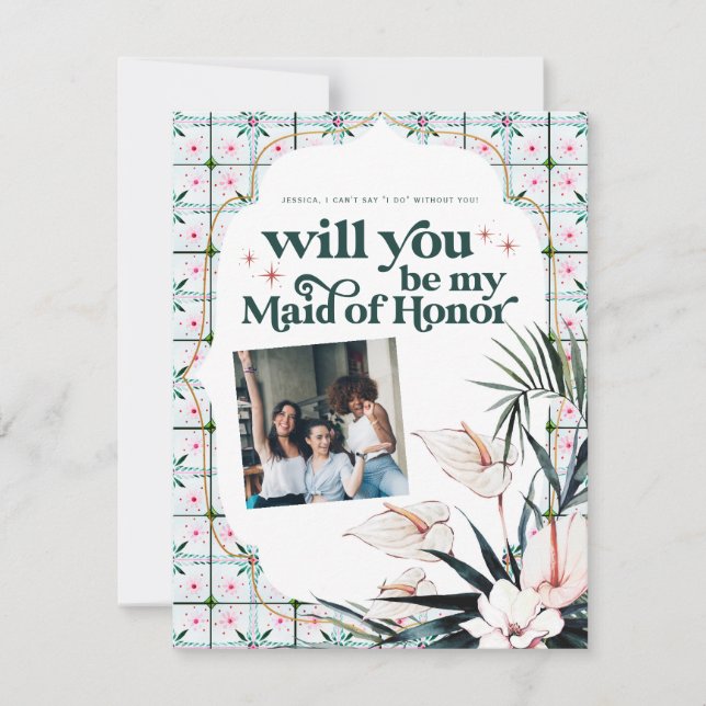Colour Palette Will you be my Bridesmaid Proposal  Announcement (Front)