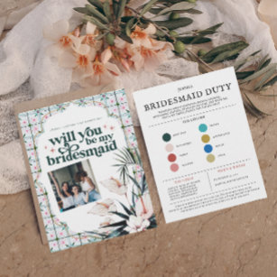 Colour Palette Will you be my Bridesmaid Proposal  Announcement