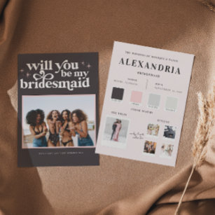 Colour Palette Will you be my Bridesmaid Proposal  Card