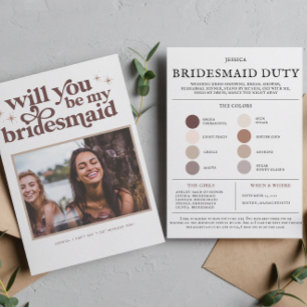 Colour Palette Will you be my Bridesmaid Proposal Card