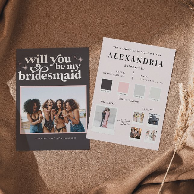 Colour Palette Will you be my Bridesmaid Proposal  Card (Creator Uploaded)