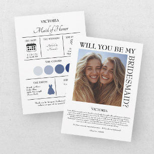 Colour Pallet Will You Be My Bridesmaid Proposal Invitation