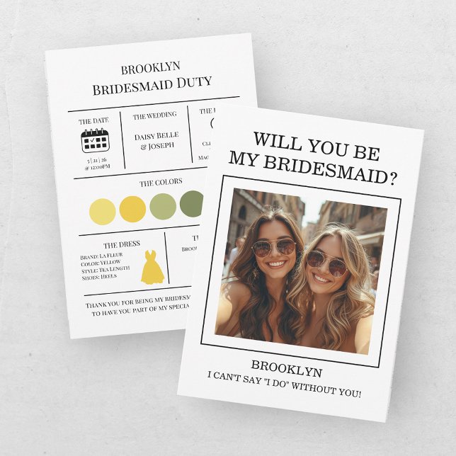 Colour Pallet Will You Be My Bridesmaid Proposal Invitation (Creator Uploaded)