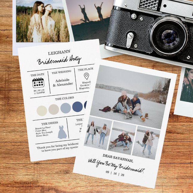 Colour Pallet Will You Be My Bridesmaid Proposal Invitation (Creator Uploaded)