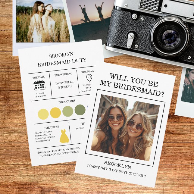 Colour Pallet Will You Be My Bridesmaid Proposal Invitation (Creator Uploaded)