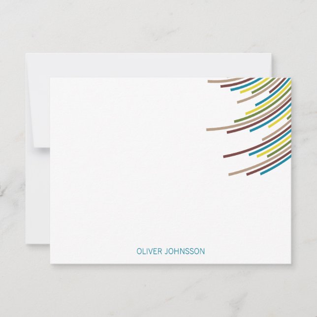 Colour Party Stripes 21st Birthday Thank You Note (Front)