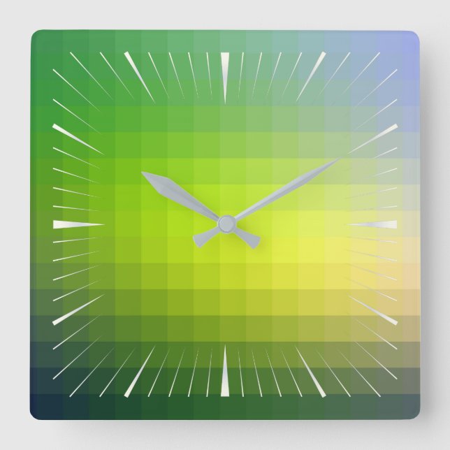colour pattern 10 square wall clock (Front)
