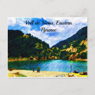 Colour Pencil Art - Vall de Núria, Eastern Pyrenee Postcard