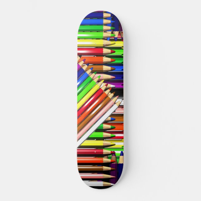 colour pencil crayons skateboard (Front)