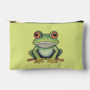 Colour Pencil Drawing Frog Accessory Pouch