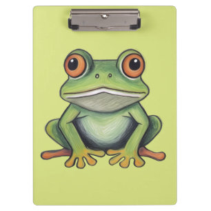 Colour Pencil Drawing Frog Clipboard