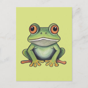 Colour Pencil Drawing Frog Postcard