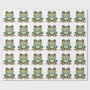 Colour Pencil Drawing Frog Wrapping Paper