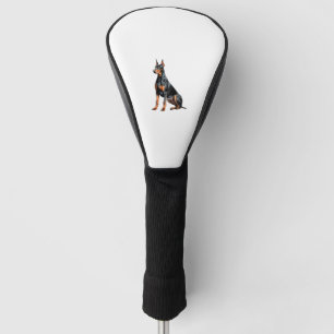 Colour pencil sketch of a Doberman Pinscher. Esse Golf Head Cover