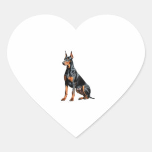 Colour pencil sketch of a Doberman Pinscher. Esse Heart Sticker