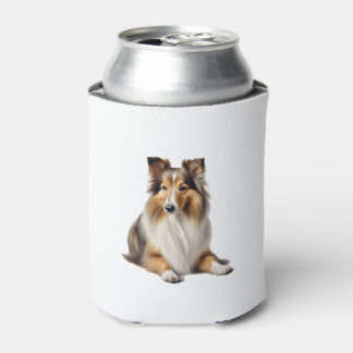 Colour pencil sketch of a Shetland Sheepdog.  Esse Can Cooler