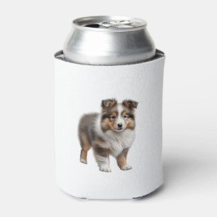 Colour pencil sketch of a Shetland Sheepdog.  Esse Can Cooler