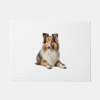 Colour pencil sketch of a Shetland Sheepdog.  Esse Doormat