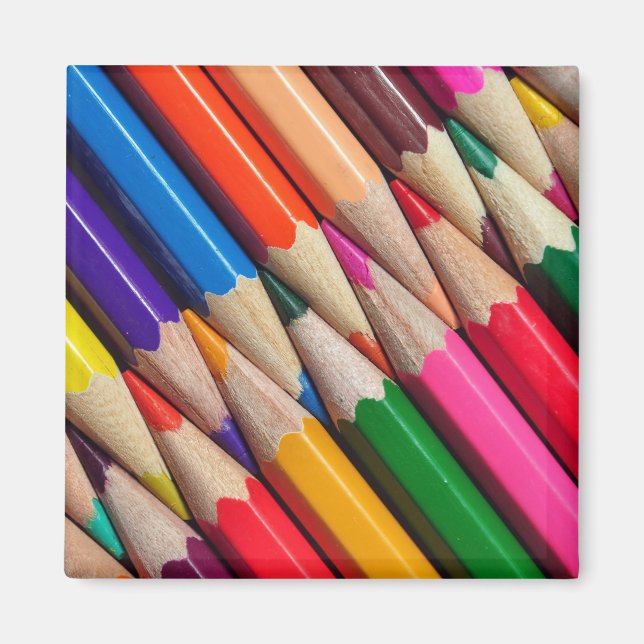 colour pencils crayons background texture magnet (Front)