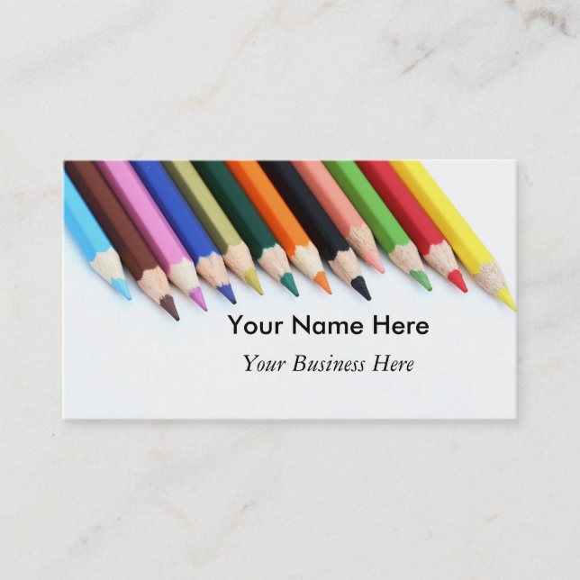 Colour pencils personalised business card (Front)
