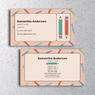 Colour Pencils, Private Tutor Business Card