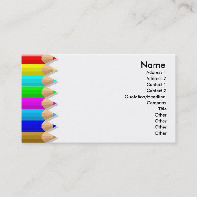 Colour Pencils Profile Card (Front)