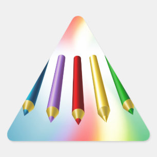 Colour Pencils Triangle Sticker
