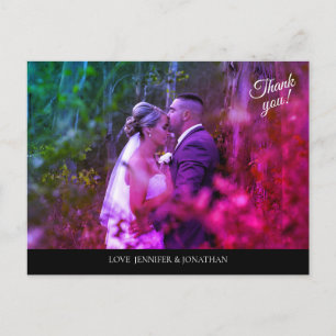 Colour Photo & Black Thank You Postcard