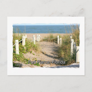 Colour picture of beach dune walk Ft. Pierce, FL Postcard