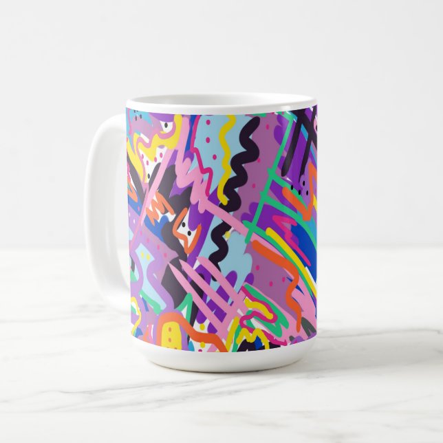 Colour Play Abstract Print  Coffee Mug (Front Left)