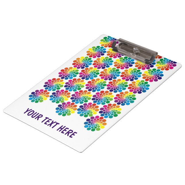 Colour Points Circle Pattern + your backgr. & text Clipboard (Angled)