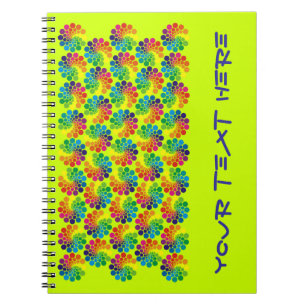 Colour Points Circle Pattern + your backgr. & text Spiral Notebook