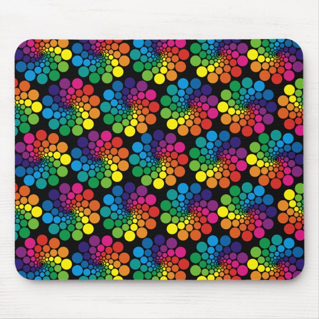 Colour Points Circle Pattern + your background Mouse Pad (Front)